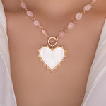 Veronica Heart Necklace (Pink)