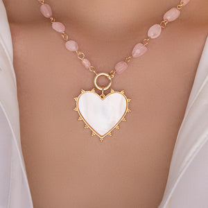 Veronica Heart Necklace (Pink)