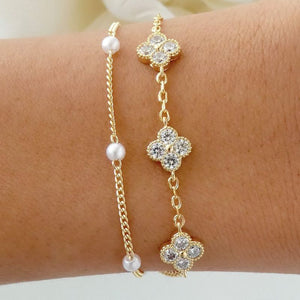 Crystal Hamilton Steffy & Pearl Bracelet