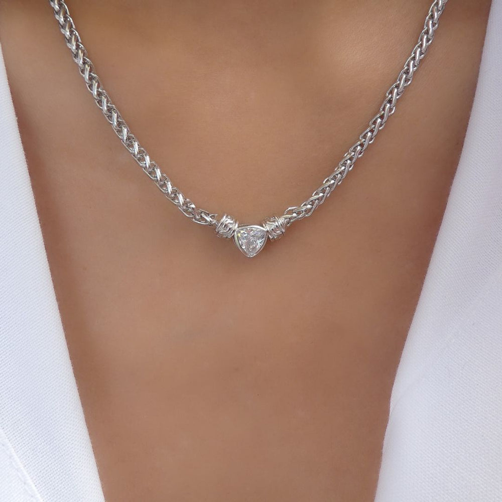 Crystal Lynn Necklace (Silver)