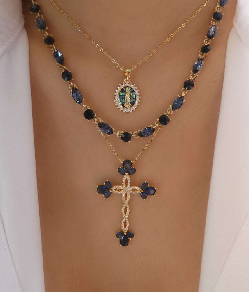 The Blue Cross Necklace Set