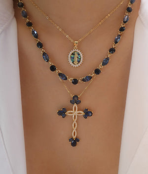 The Blue Cross Necklace Set