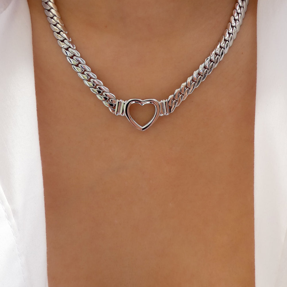 Bradley Heart Necklace (Silver)