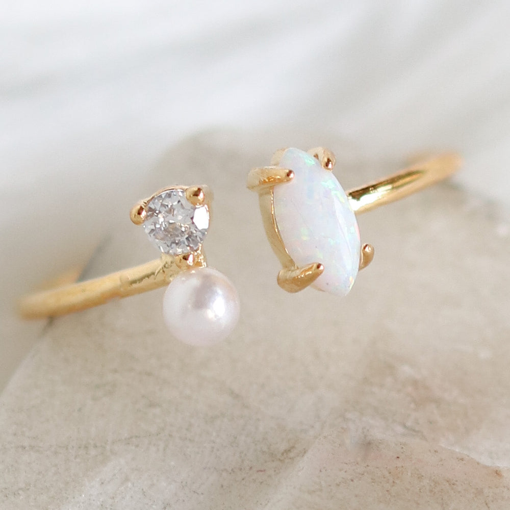 Opal & Crystal Ring