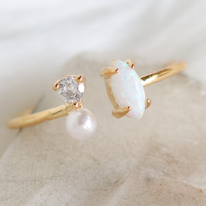 Opal & Crystal Ring