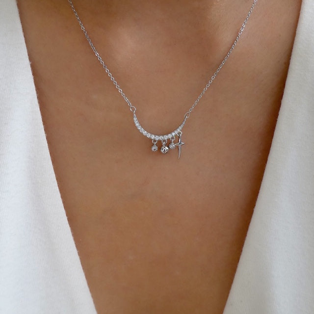 Miley Moon Necklace (Silver)