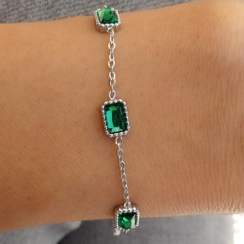 Buy brd jewelry 925 Sterling Silver Emerald Vine Bracelet I Leaf Bracelet I  Green Stone Bracelet I Silver Bracelet For Women and Girls at Amazonin