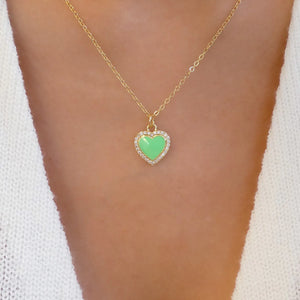 Green Piper Heart Necklace