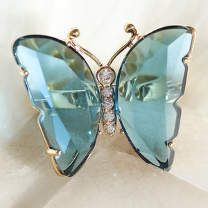Blue Patricia Butterfly Ring