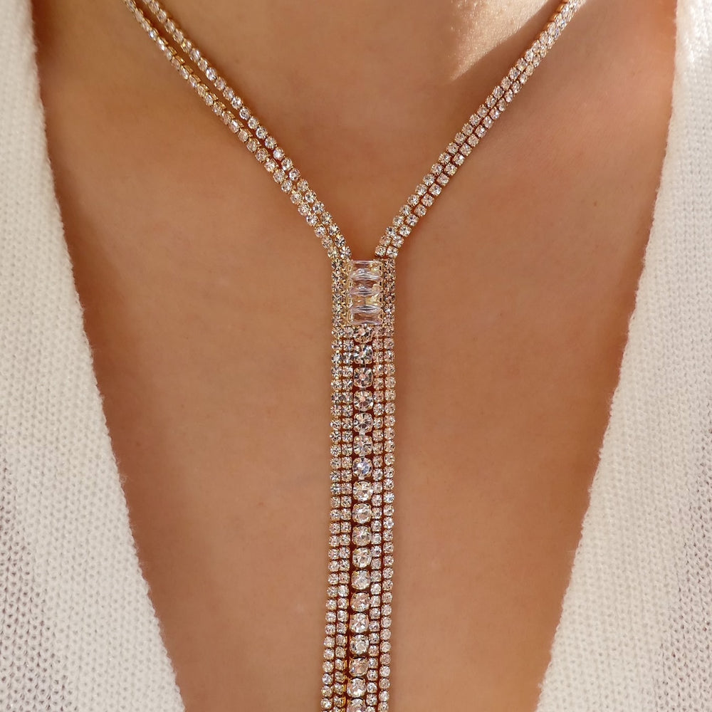 Crystal Gale Drop Necklace
