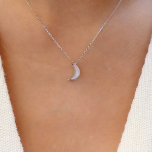 Silver Abby Moon Necklace