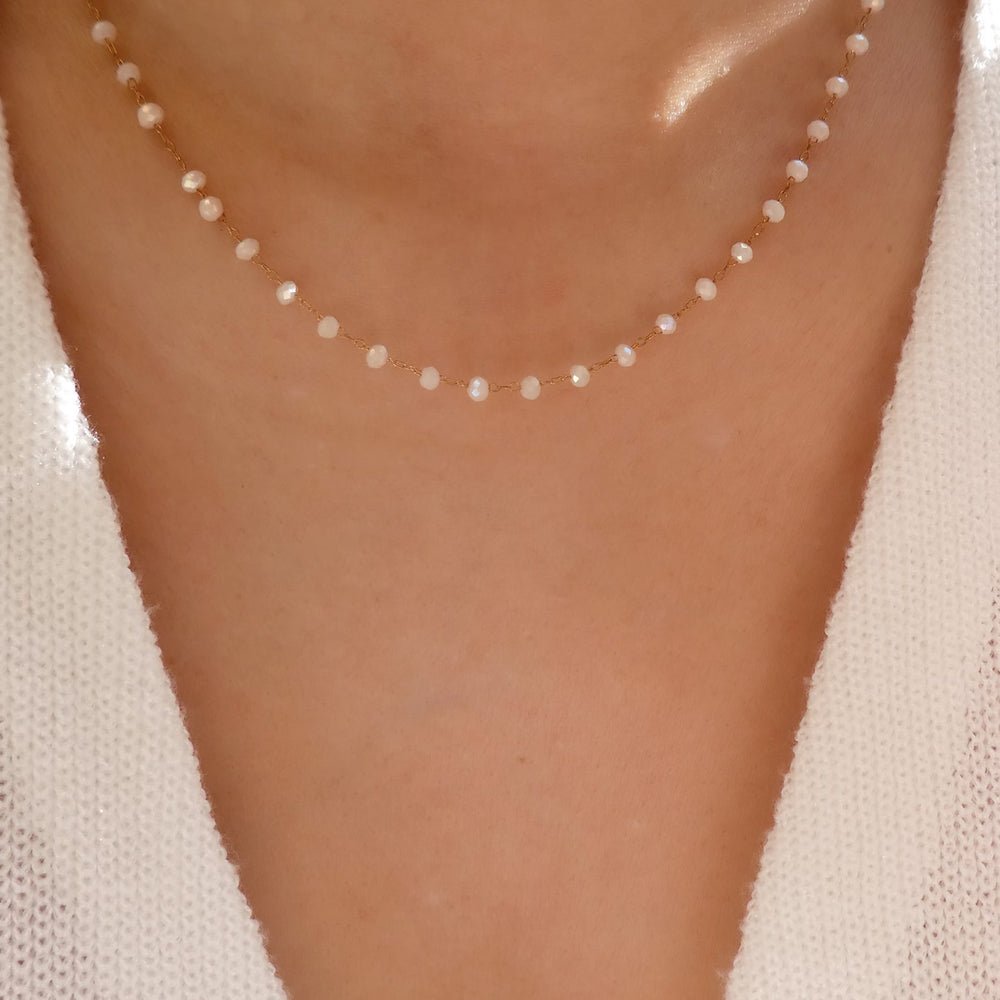 Spring Bead Necklace (White)