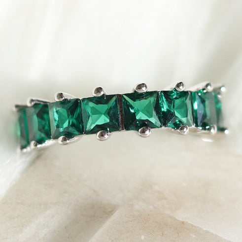 Emerald Casey Ring (Silver)