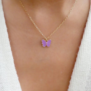 Purple Brynn Butterfly Necklace