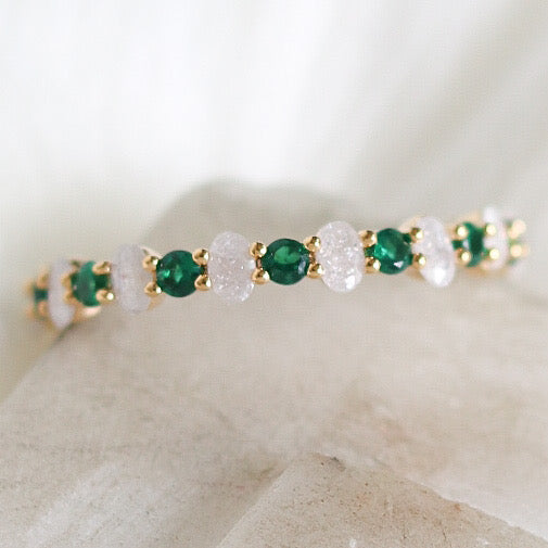Emerald & White Ring