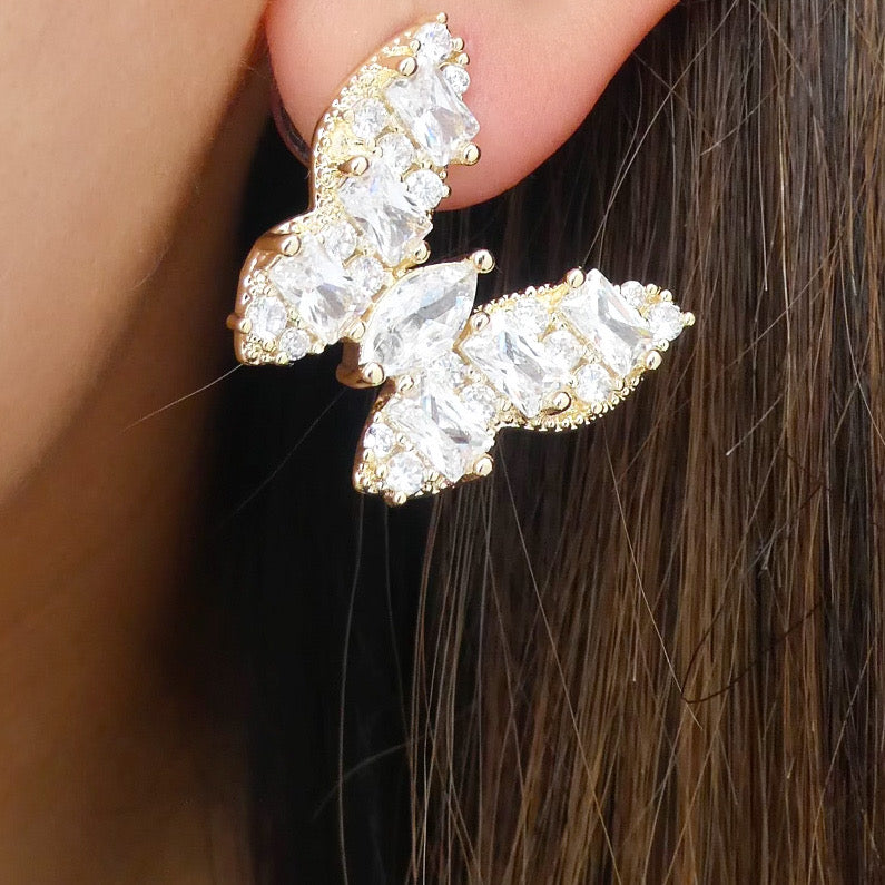 Crystal Teri Butterfly Earrings