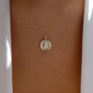 Letter Coin Necklace (F)