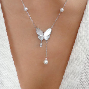 Maisie Butterfly Necklace (Silver)