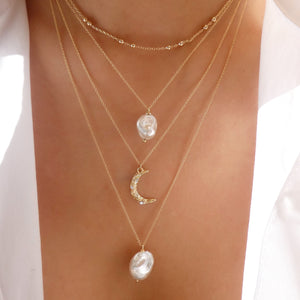 Rena Moon & Pearl Necklace