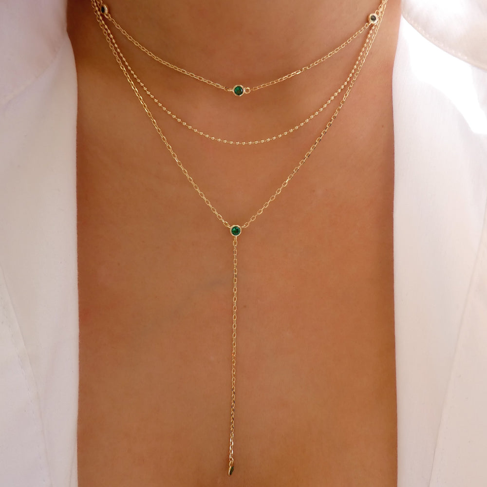 Nellie Drop Necklace (Emerald)