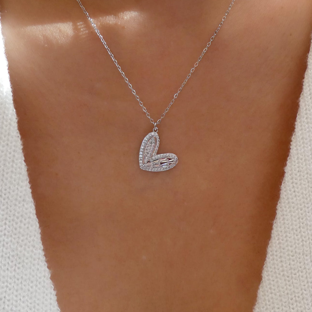 Charlie Heart Necklace (Silver)