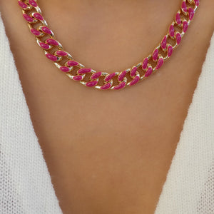 Pink Racer Chain Necklace
