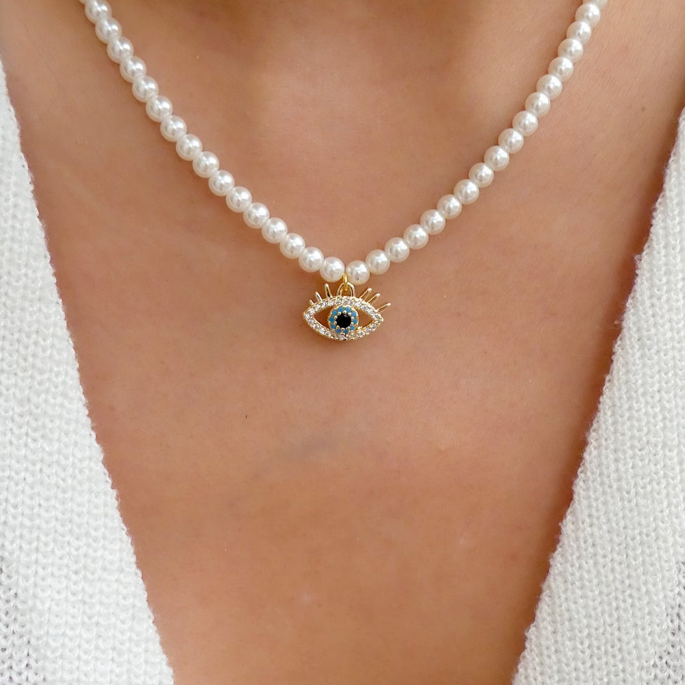 Eye Pearl Necklace