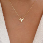 18K Cannabis Necklace