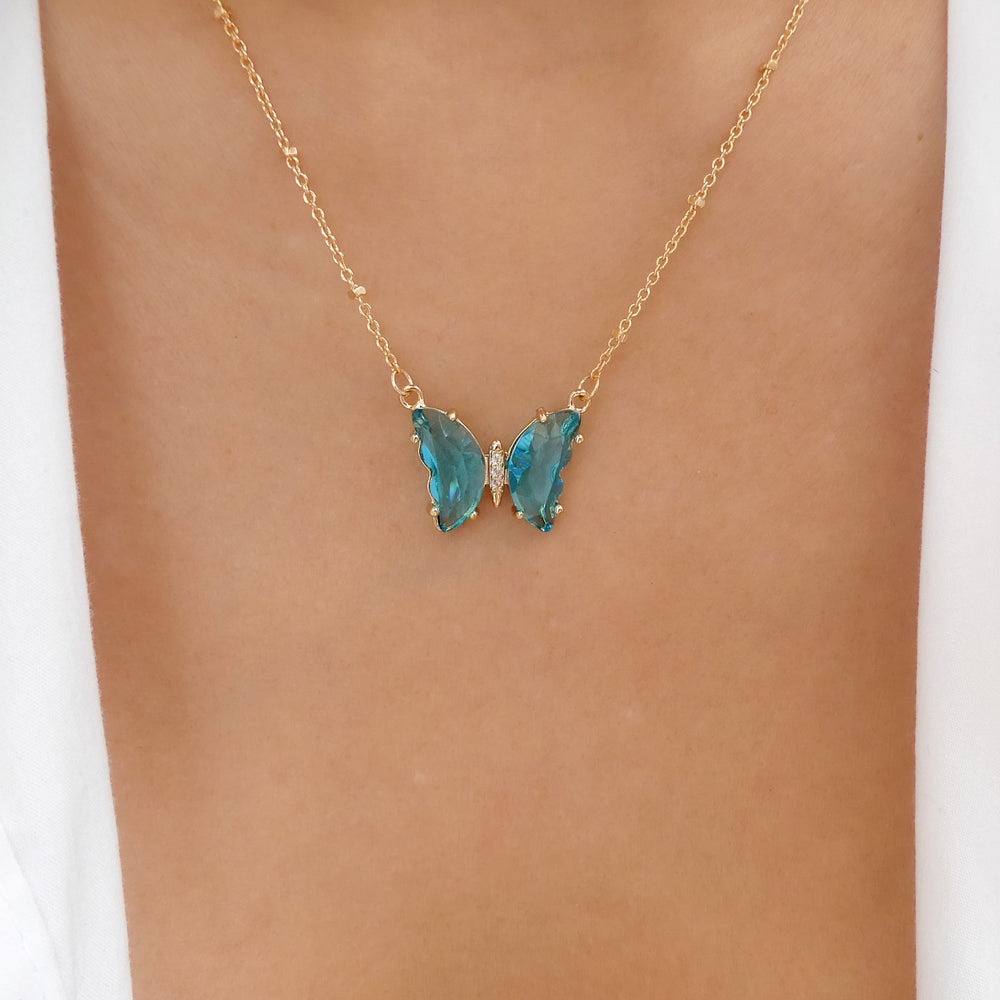 Blaine Butterfly Necklace (Turquoise)