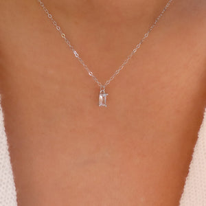 Mini Crystal Gina Necklace (Silver)
