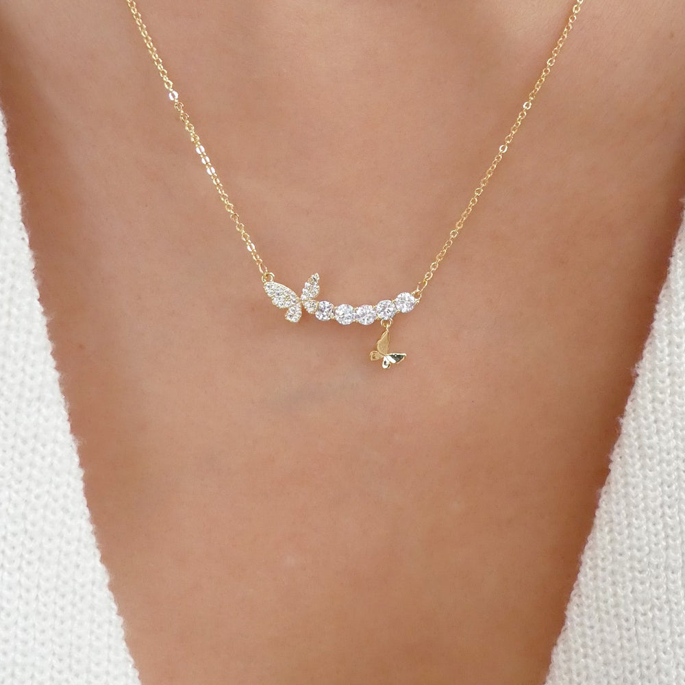 Kiara Crystal Butterfly Necklace