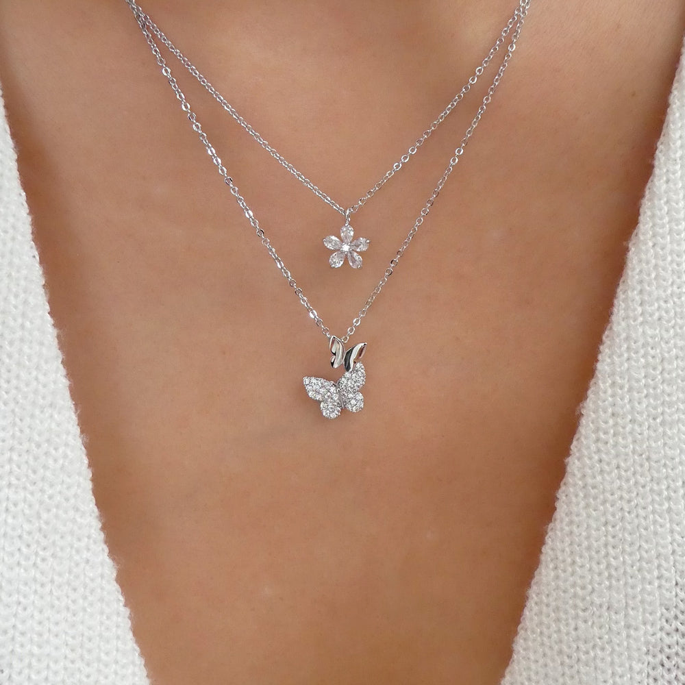 Vivienne Butterfly Necklace (Silver)