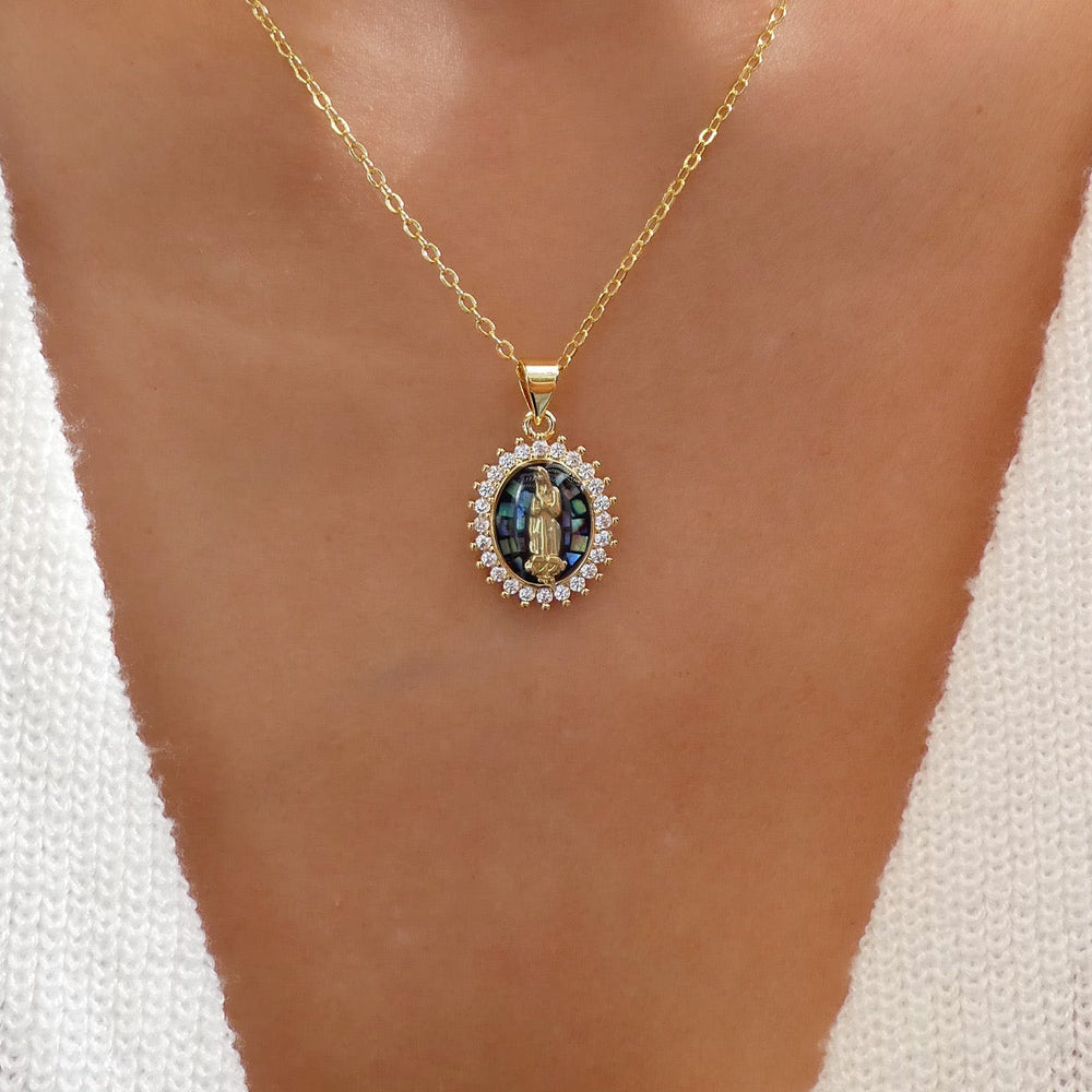Iridescent Mary Necklace