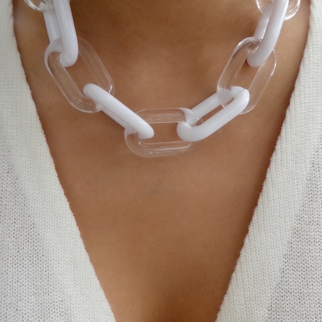 White Brady Link Necklace