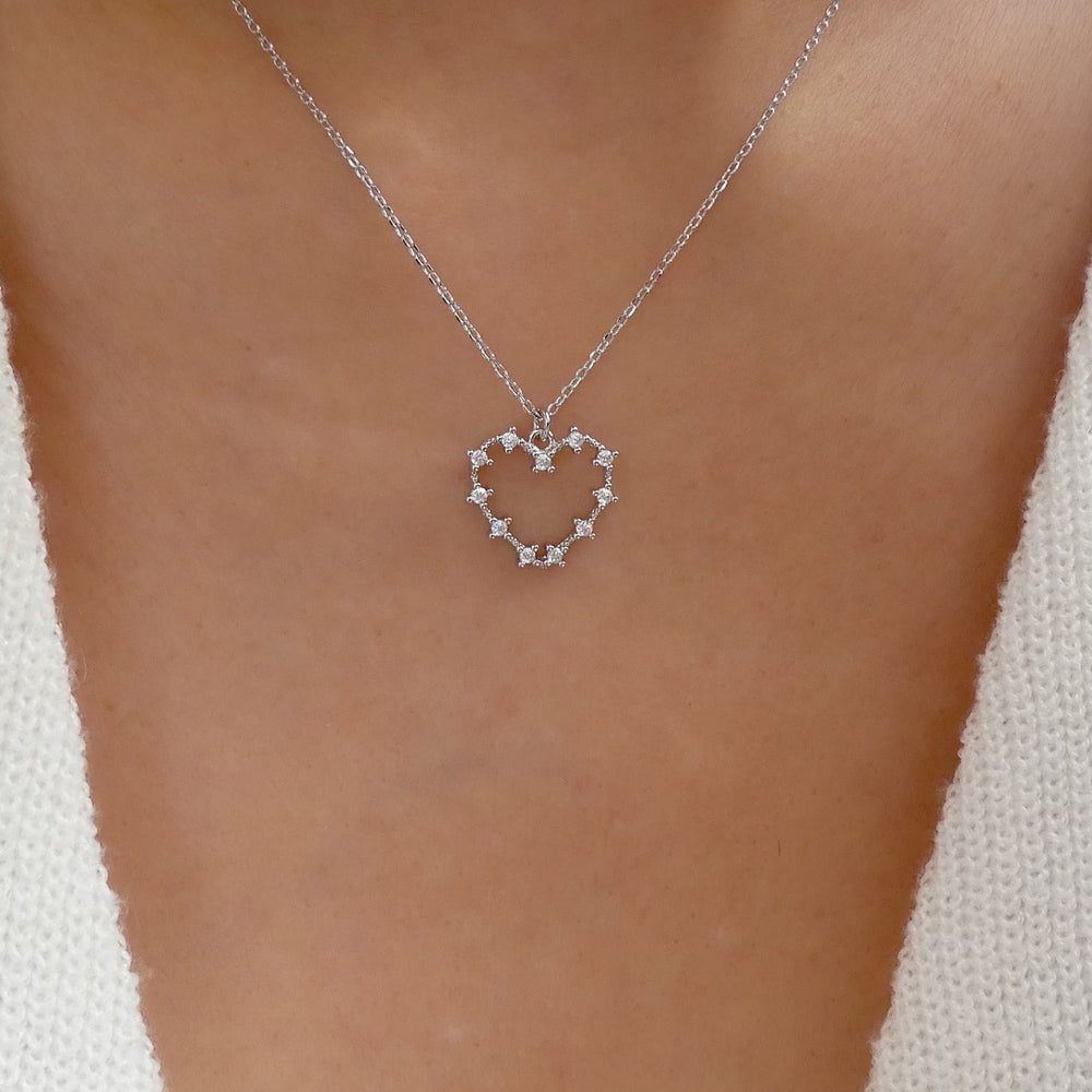 Tasha Heart Necklace (Silver)