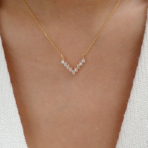 Crystal V Row Necklace