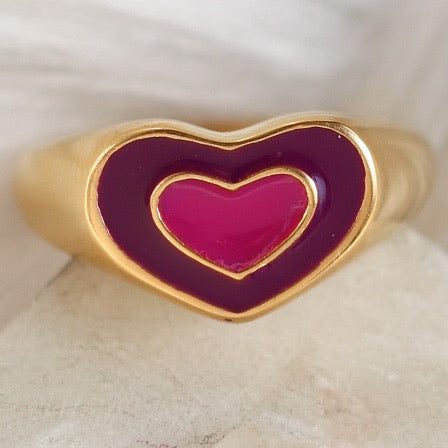 Purple Malinda Heart Ring