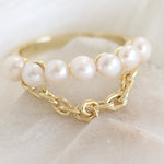 Chain & Pearl Ring