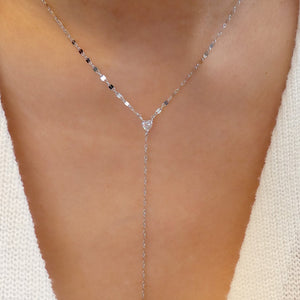 Sutton Heart Drop Necklace (Silver)