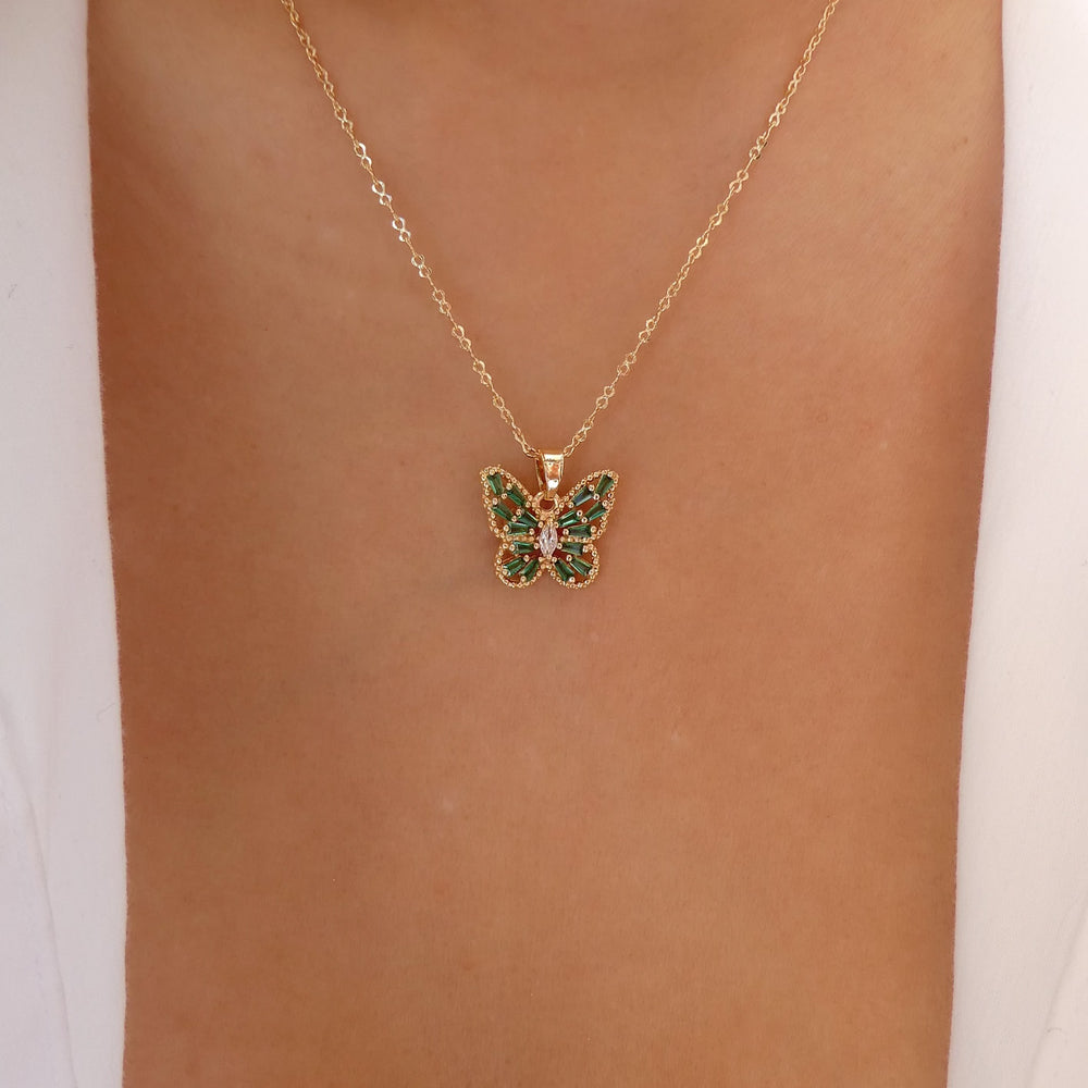 Emerald Amari Butterfly Necklace