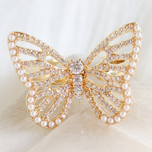 Tayari Butterfly Pearl Ring