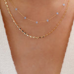 Blue Bead & Link Necklace