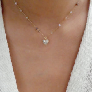 Small Crystal Heart Necklace (Pastel)