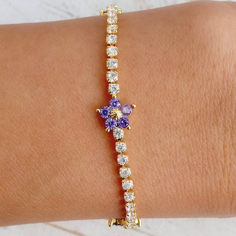 Purple Tika Flower Bracelet