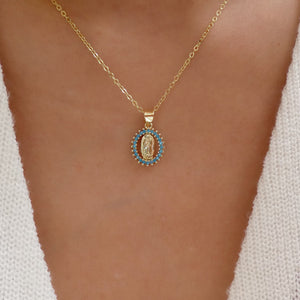 Mini Mary Coin Necklace (Turquoise)