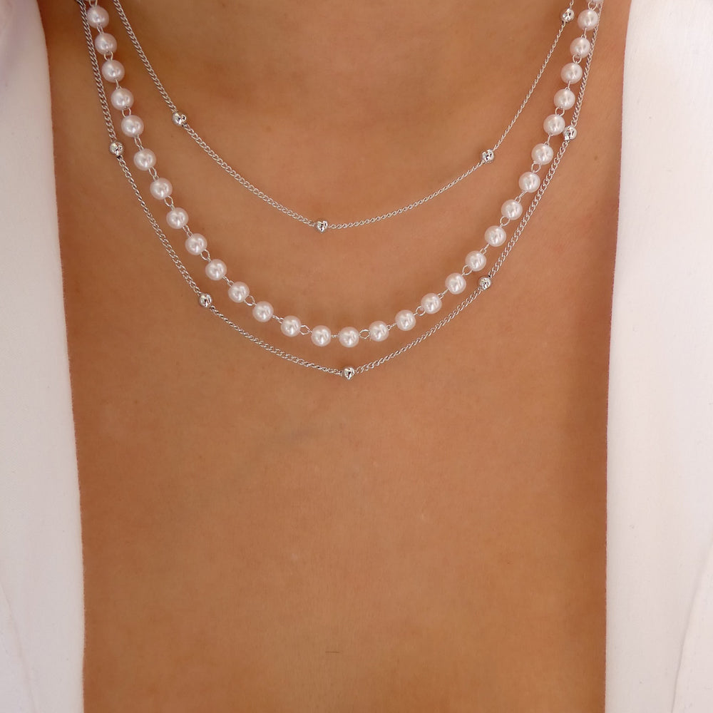 Silver Wendy Pearl Necklace