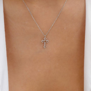 Everly Cross Necklace (Silver)
